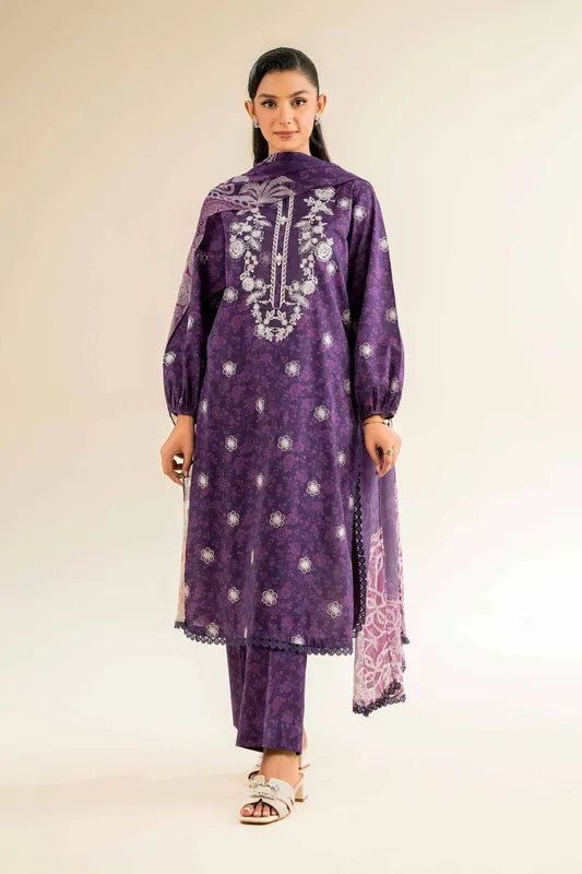 Nishat Cross Season Edit Purple Chiffon – view 1 – Poshaq