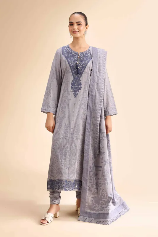 Nishat Cross Season Edit Grey Jacquard – view 1 – Poshaq