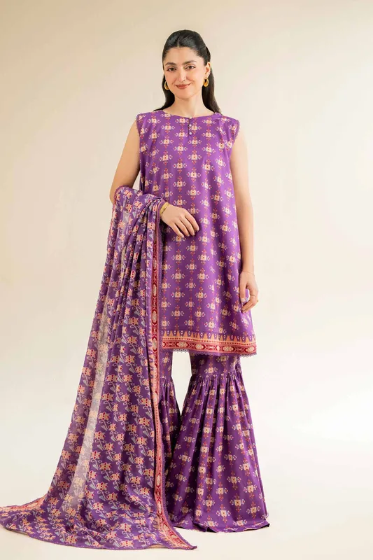 Nishat Cross Season Edit Purple Cambric – view 1 – Poshaq