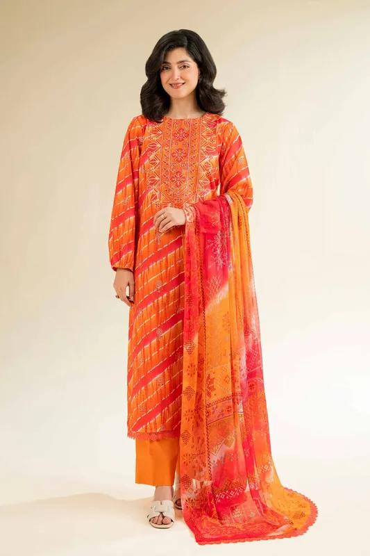 Nishat Cross Season Edit Orange Chiffon – view 1 – Poshaq