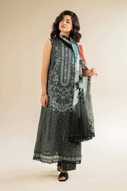 Nishat Cross Season Edit Black Chiffon – view 1 – Poshaq