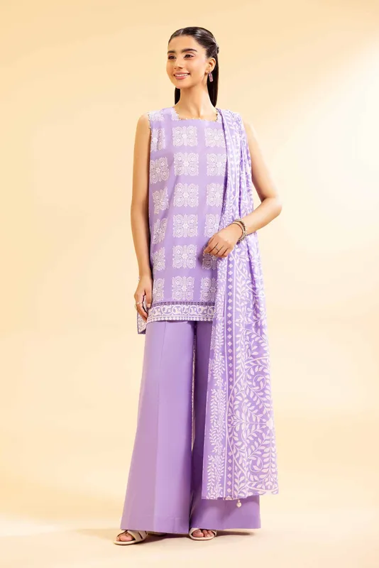 Nishat Cross Season Edit Lilac Cambric – view 1 – Poshaq