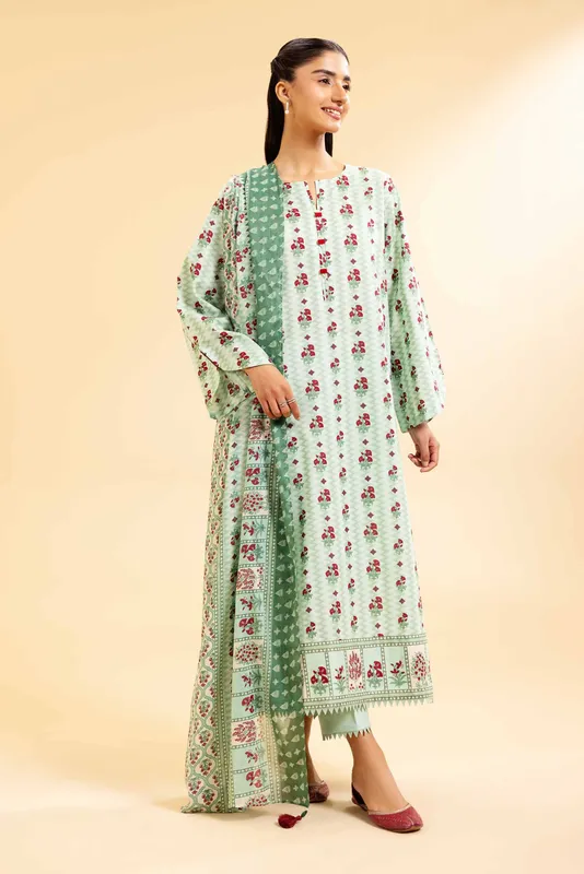 Nishat Cross Season Edit Green Cambric – view 1 – Poshaq