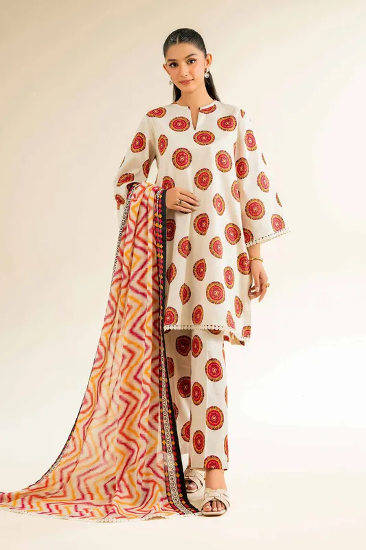 Nishat Cross Season Edit Off White Cambric – view 1 – Poshaq