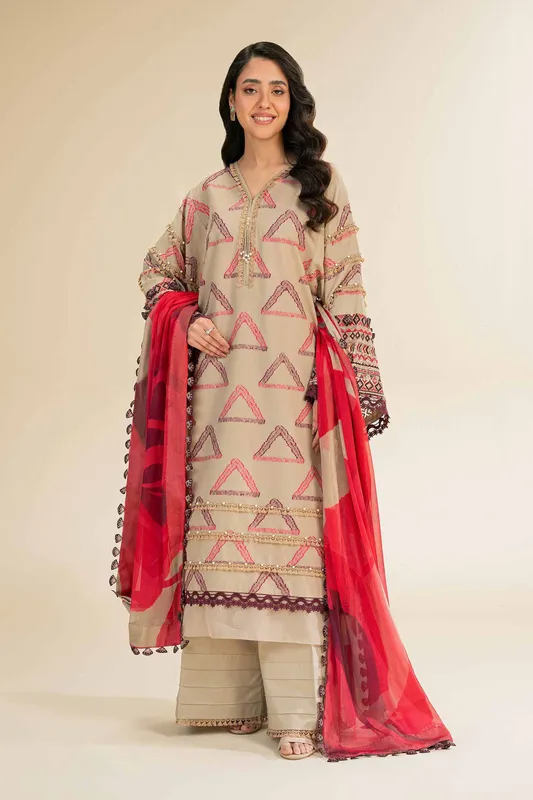 Nishat Cross Season Edit Beige Jacquard – view 1 – Poshaq