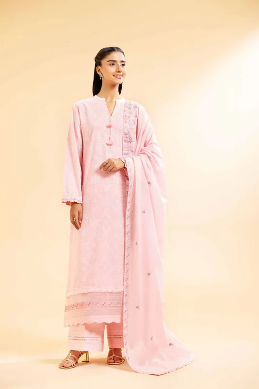 Nishat Cross Season Edit Pink Cambric – view 1 – Poshaq