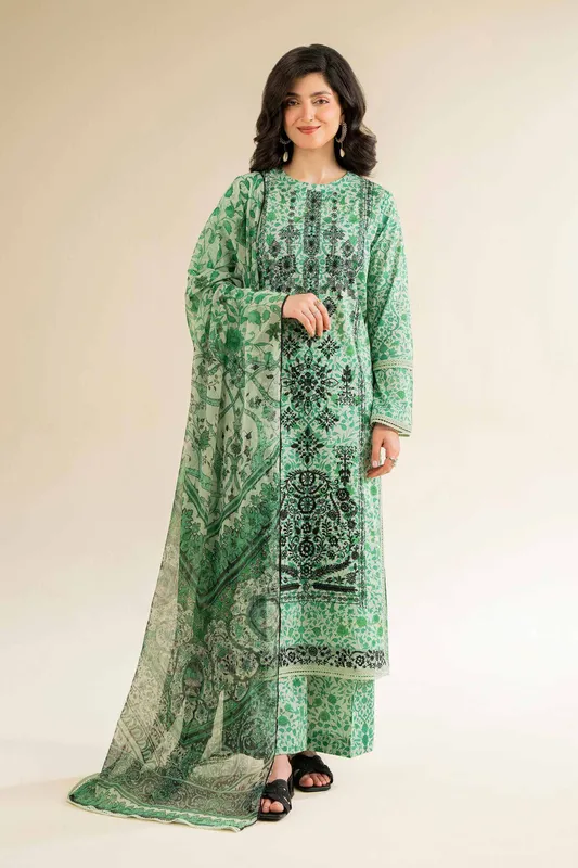 Nishat Cross Season Edit Green Chiffon – view 1 – Poshaq