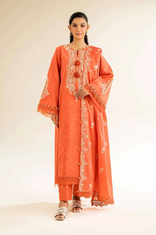 Nishat Cross Season Edit Orange Cambric – view 1 – Poshaq