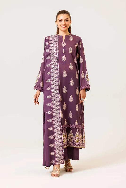 Nishat Cross Season Edit Plum Cambric – view 1 – Poshaq