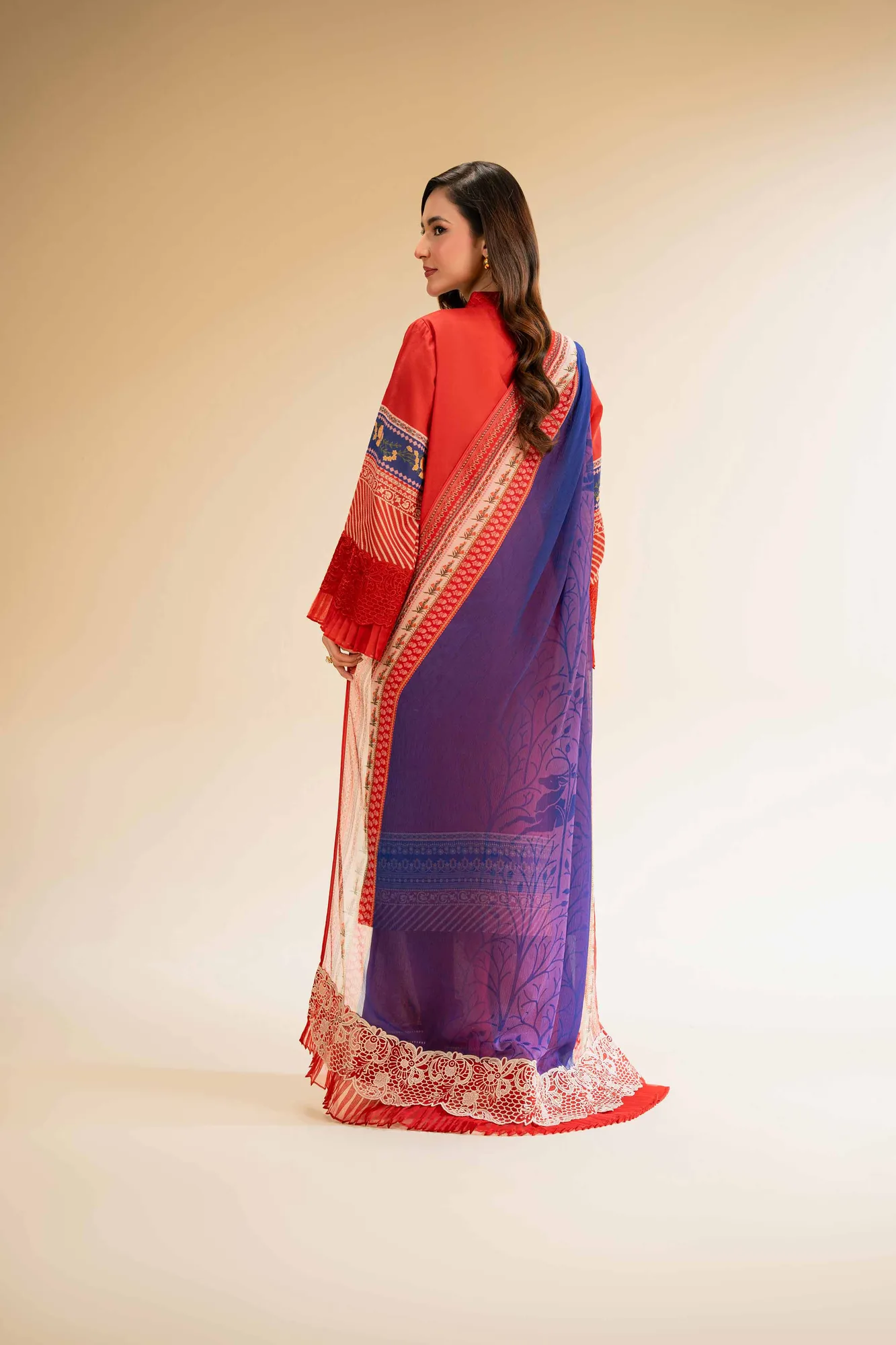 Nishat Cross Season Edit Red Chiffon – view 2 – Poshaq