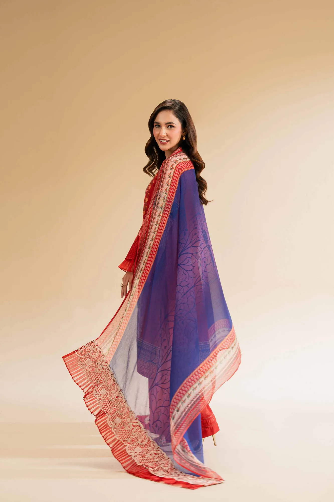 Nishat Cross Season Edit Red Chiffon – view 5 – Poshaq