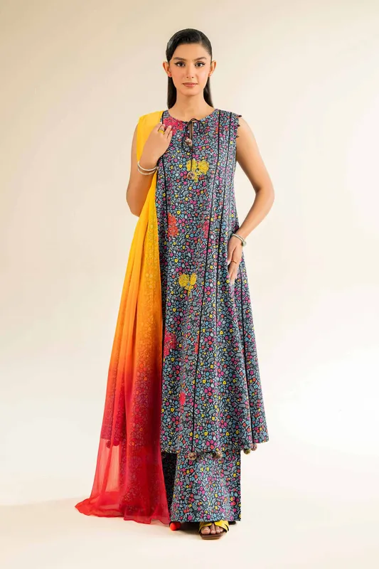 Nishat Cross Season Edit Black Chiffon – view 1 – Poshaq