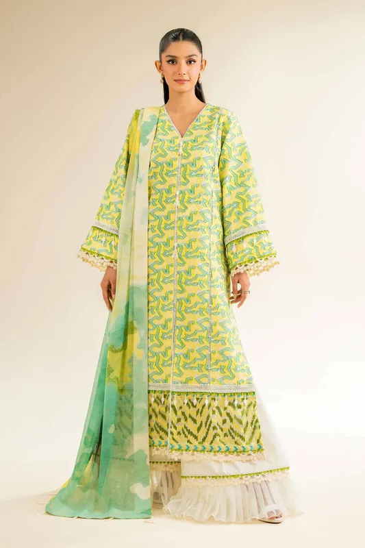 Nishat Cross Season Edit Lime Jacquard – view 1 – Poshaq