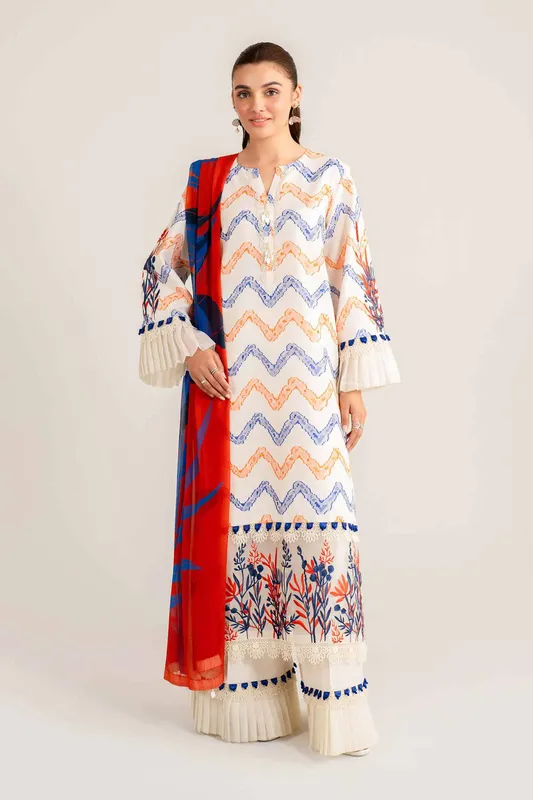 Nishat Cross Season Edit Off White Jacquard – view 1 – Poshaq