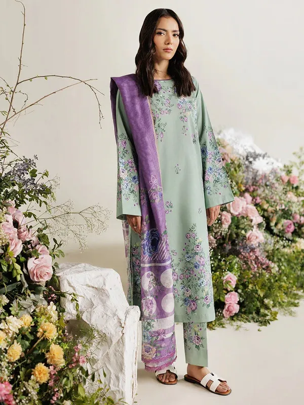 Rajbari Amal Summer Prints Exclusive Grey Cambric – view 1 – Poshaq