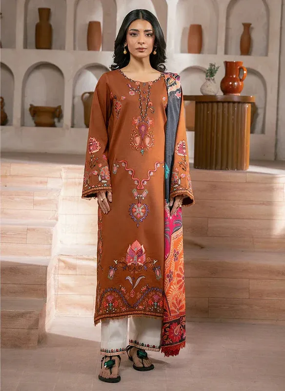 Rajbari Parisa Premium Summer Edit Bronze Cotton – view 1 – Poshaq
