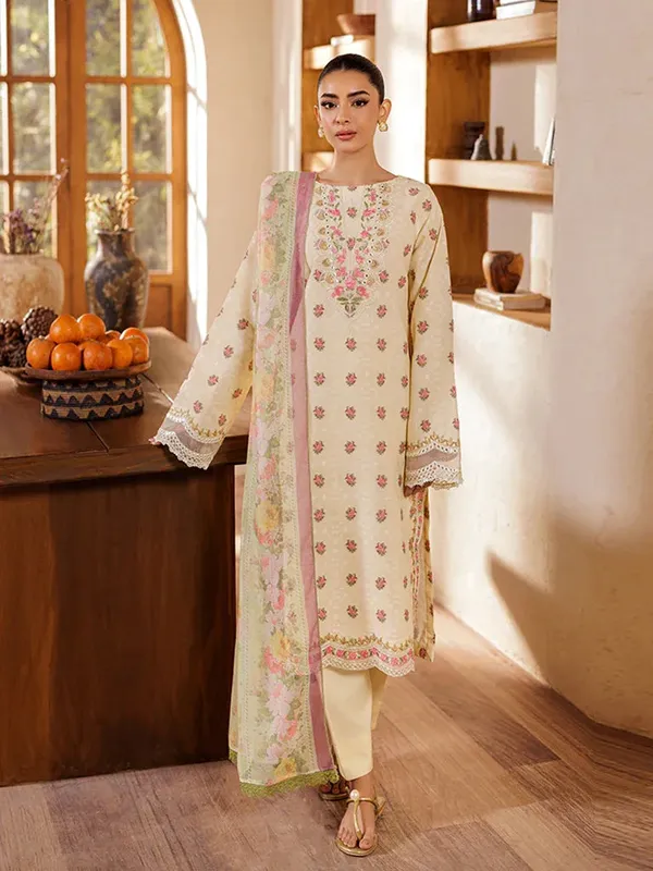Rajbari Amari Hybrid Jacquard Edition Beige Jacquard – view 1 – Poshaq