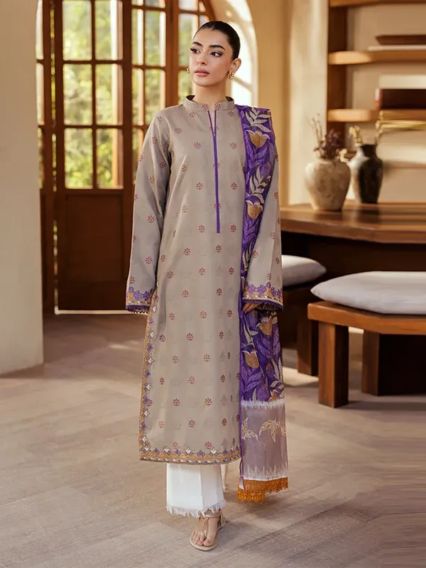 Rajbari Amari Hybrid Jacquard Edition Taupe Jacquard – view 1 – Poshaq