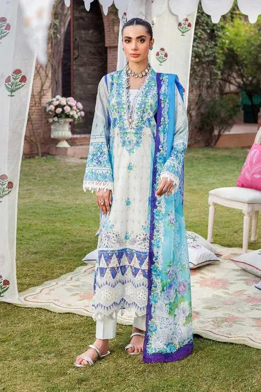 Rajbari Exclusive Printkari 2024 Grey Cotton – view 1 – Poshaq