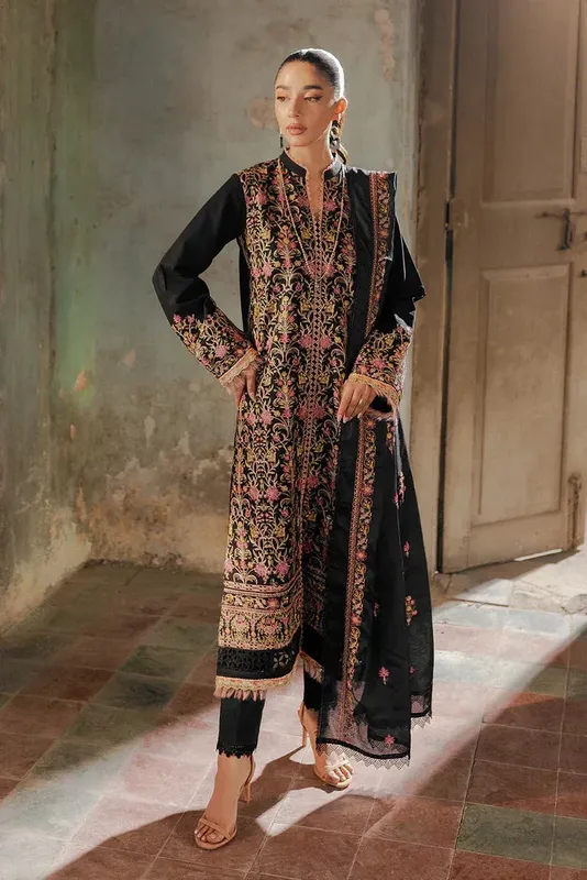 Rajbari Summer Breeze 24 Black Cotton – view 1 – Poshaq
