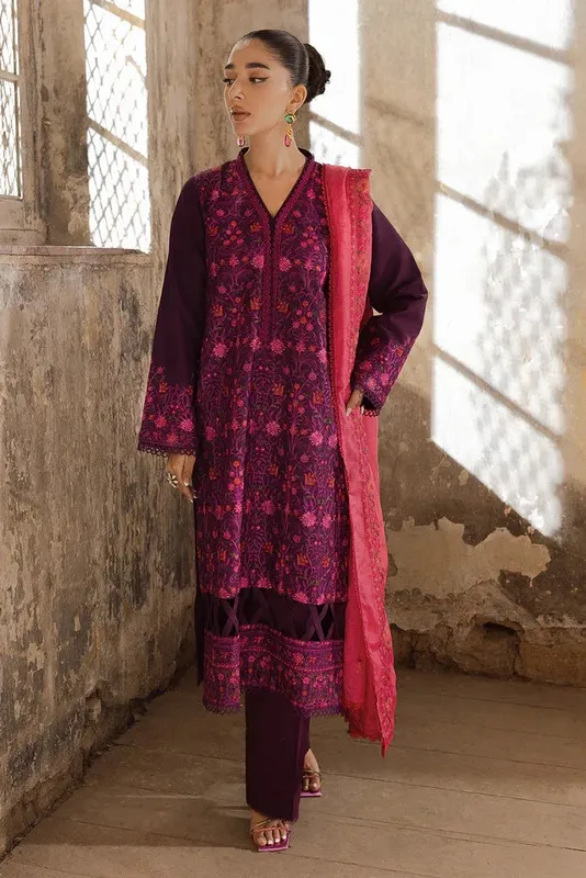 Rajbari Summer Breeze 24 Magenta Cotton – view 1 – Poshaq