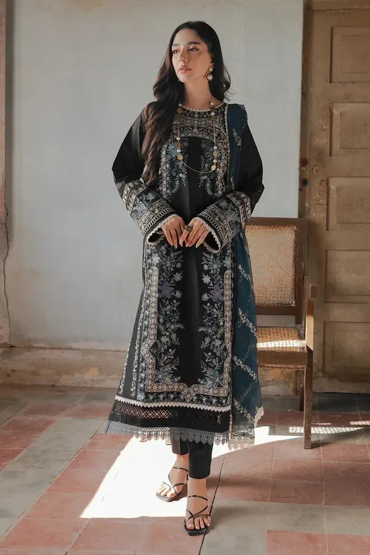Rajbari Summer Breeze 24 Black Chiffon – view 1 – Poshaq