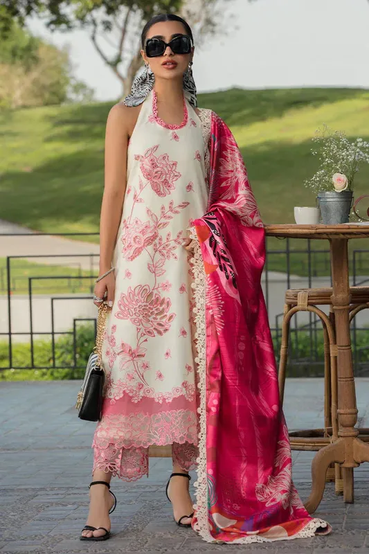 Rang Rasiya Canrnation Festive Edit White Organza – view 1 – Poshaq