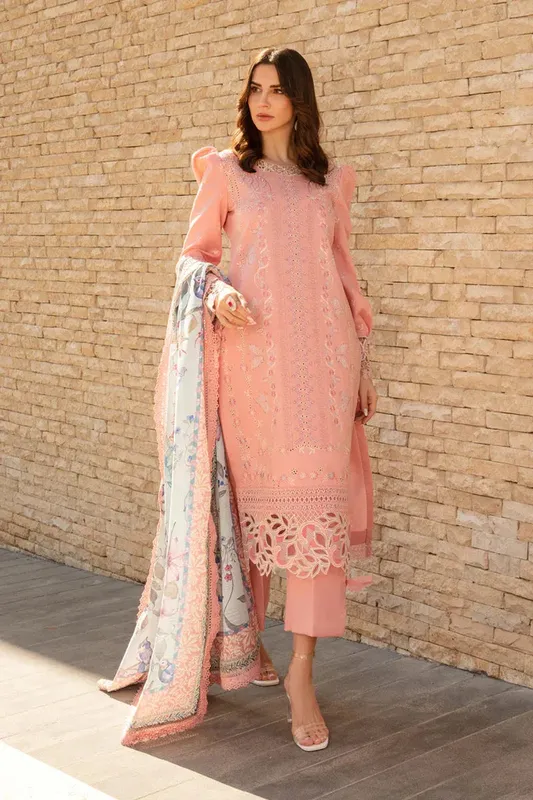 Rang Rasiya Carnation Summer 24 Pink Organza – view 1 – Poshaq