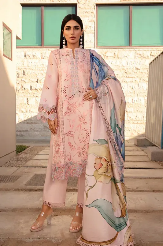 Rang Rasiya Carnation Summer 24 Pink Organza – view 1 – Poshaq