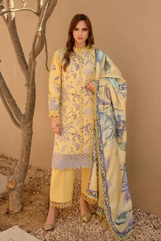 Rang Rasiya Carnation Summer 24 Yellow Organza – view 1 – Poshaq