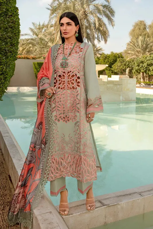 Rang Rasiya Carnation Summer 24 Green Organza – view 1 – Poshaq