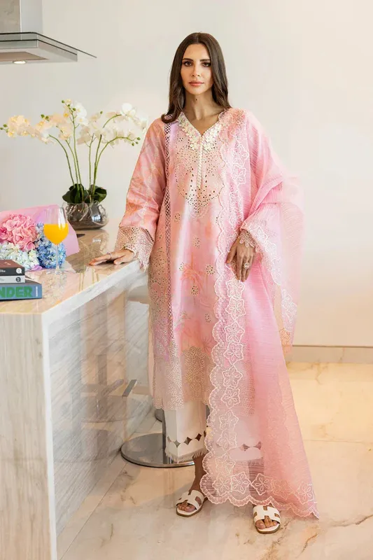 Rang Rasiya Carnation Summer Edit 25 Organza – view 1 – Poshaq