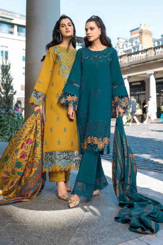 Rang Rasiya Carnation Winter Shawl Organza – view 1 – Poshaq