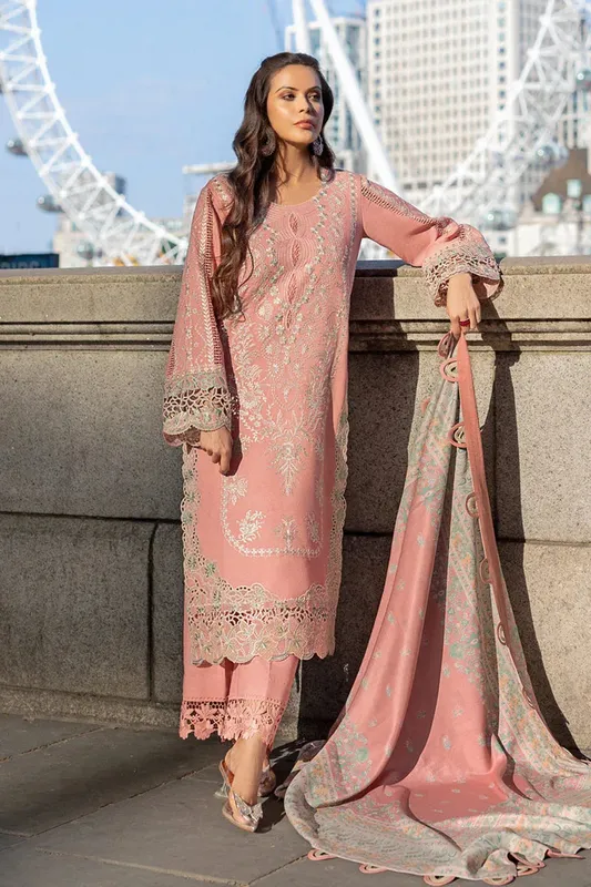 Rang Rasiya Carnation Winter Shawl Organza – view 1 – Poshaq