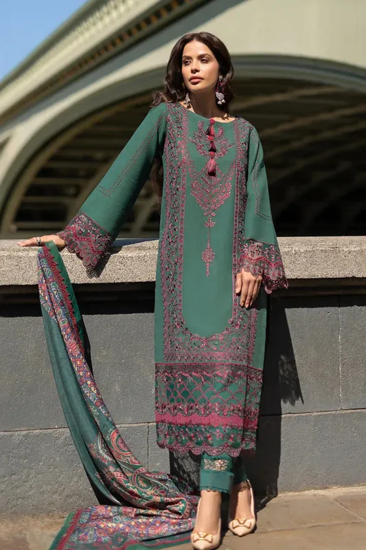 Rang Rasiya Carnation Winter Shawl Organza – view 1 – Poshaq