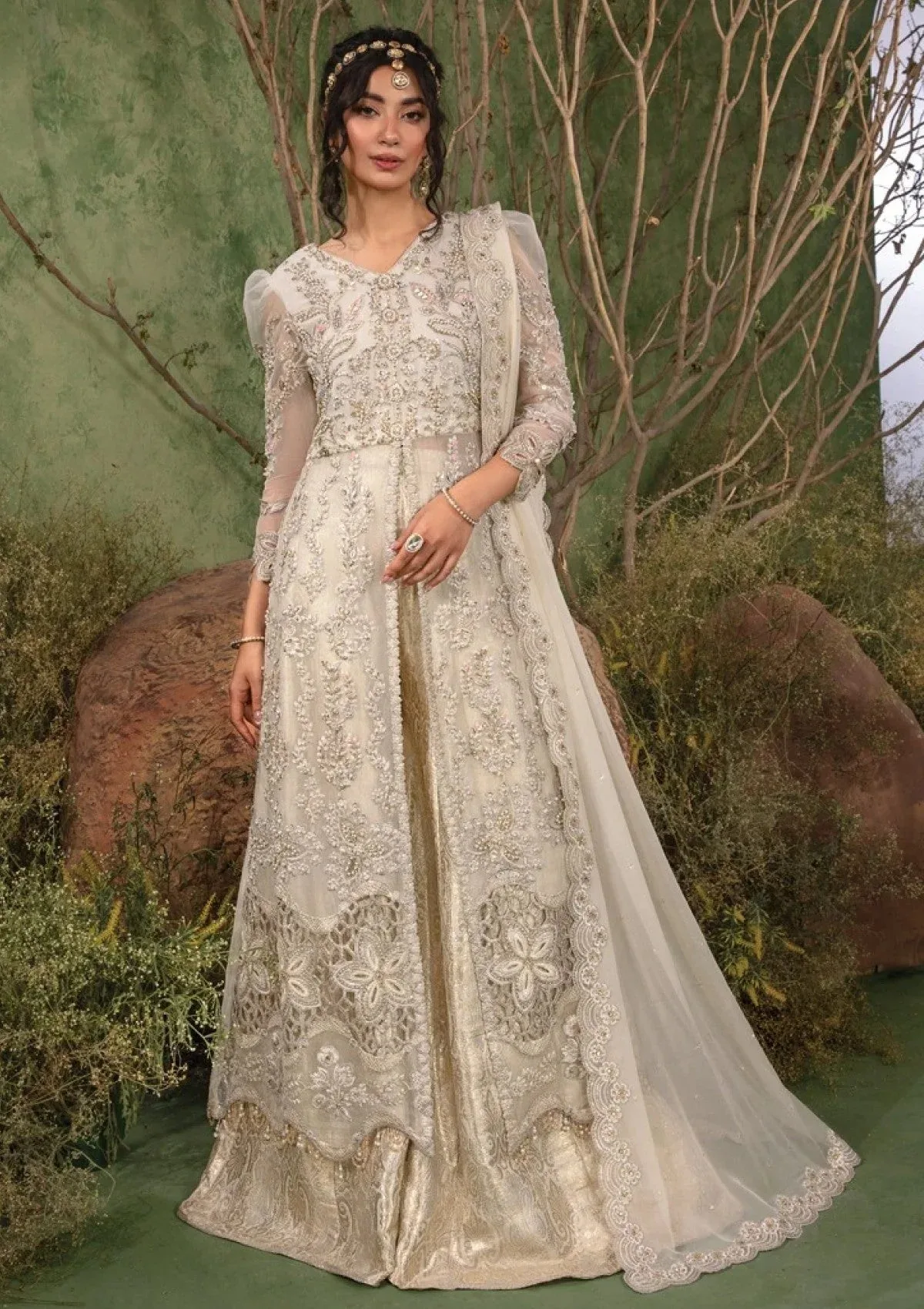 Rang Rasiya Chatoyer Wedding Formals 24 Cream Cotton – view 3 – Poshaq