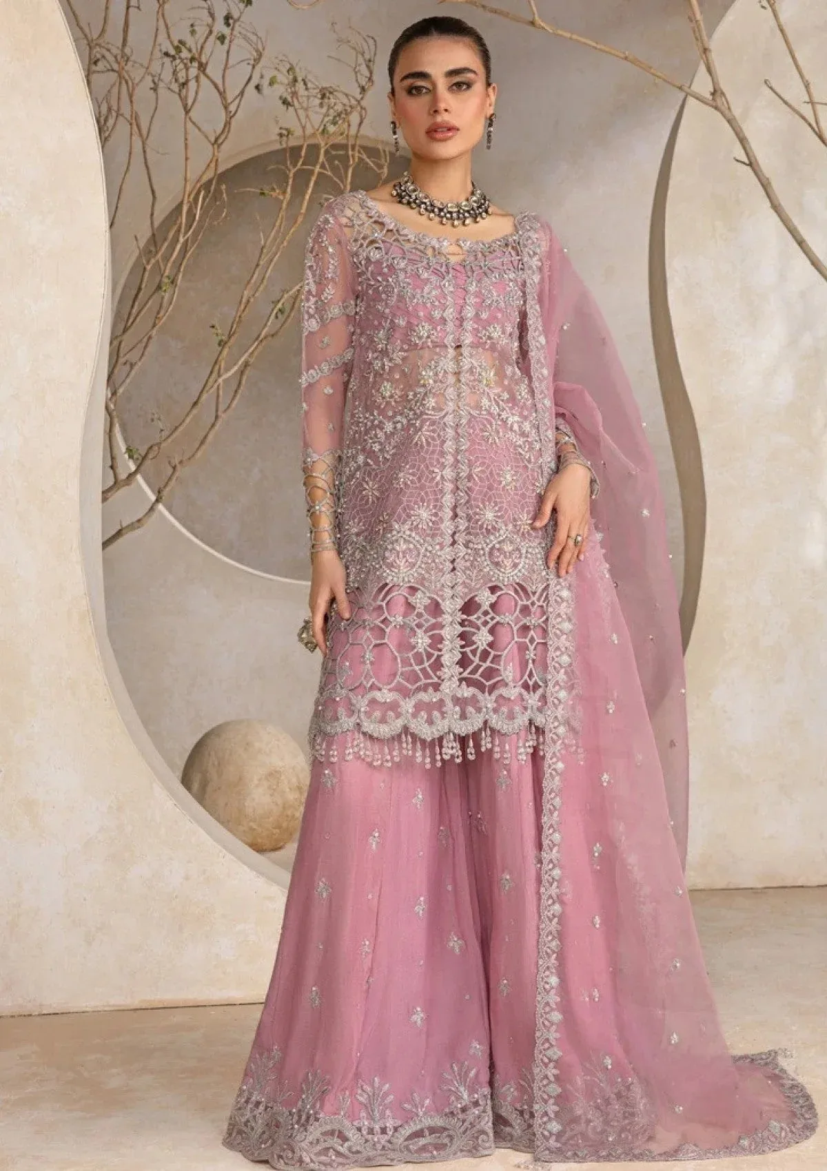 Rang Rasiya Chatoyer Wedding Formals 24 Pink Cotton – view 3 – Poshaq
