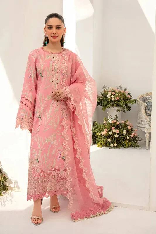 Rang Rasiya Florence Summer Edit 24 Pink Organza – view 1 – Poshaq