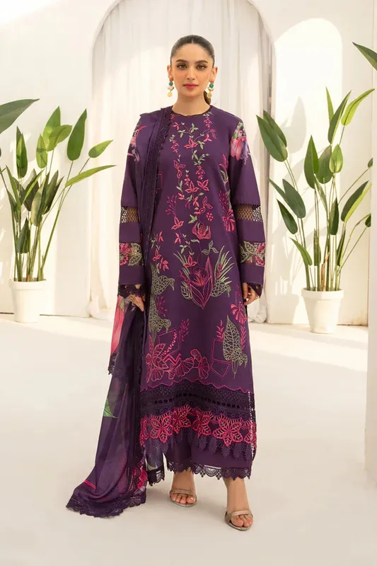 Rang Rasiya Florence Summer Edit 24 Purple Organza – view 1 – Poshaq
