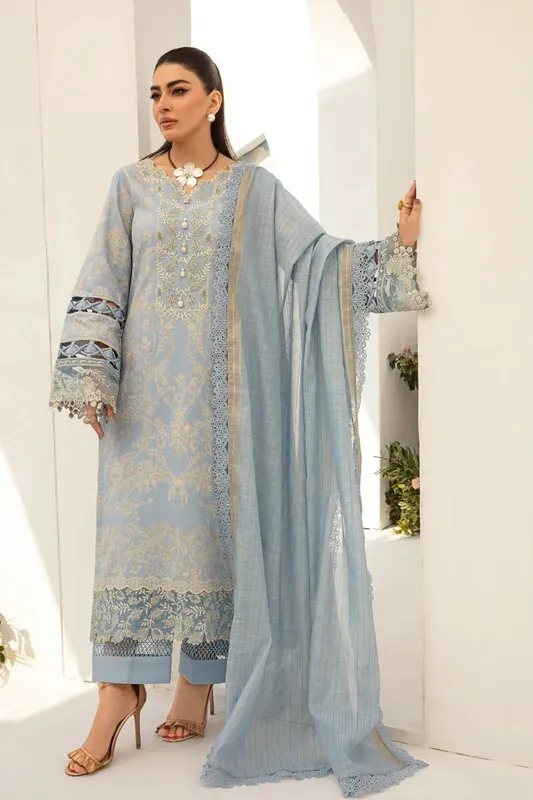 Rang Rasiya Florence Summer Edit 24 Blue Organza – view 1 – Poshaq