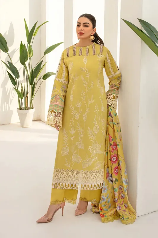 Rang Rasiya Florence Summer Edit 24 Yellow Organza – view 1 – Poshaq