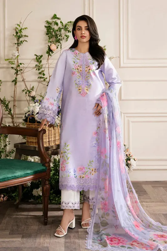 Rang Rasiya Lifestyle Embroidered Edit 24 Purple Organza – view 1 – Poshaq