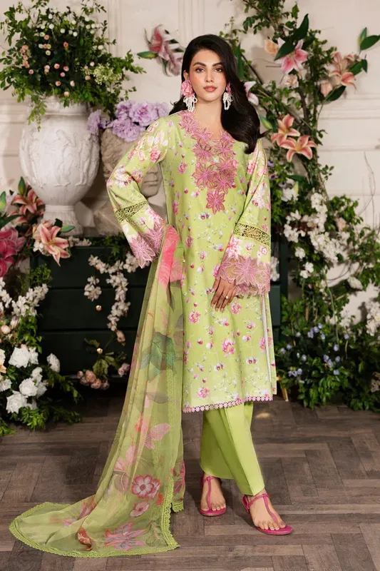 Rang Rasiya Lifestyle Embroidered Edit 24 Green Organza – view 1 – Poshaq