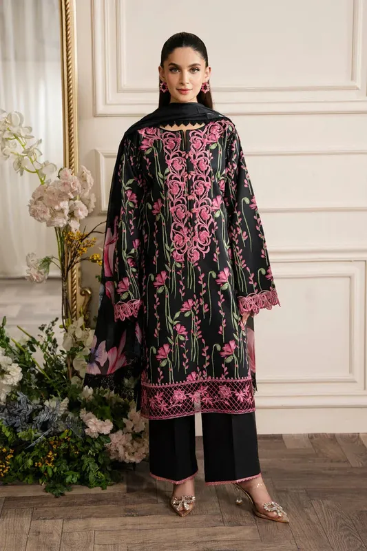 Rang Rasiya Lifestyle Embroidered Edit 24 Black Organza – view 1 – Poshaq