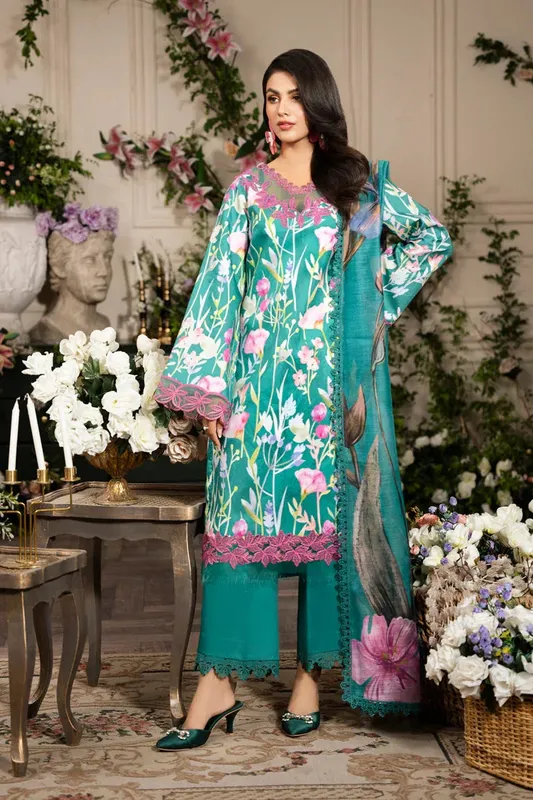 Rang Rasiya Lifestyle Embroidered Edit 24 Green Organza – view 1 – Poshaq