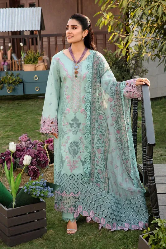 Rang Rasiya Premium Collection 24 Green Organza – view 1 – Poshaq