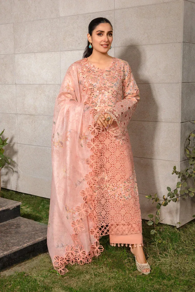 Rang Rasiya Premium Collection 24 Peach Organza – view 2 – Poshaq