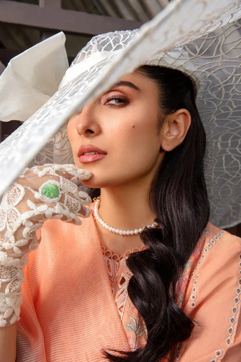 Rang Rasiya Premium Collection 24 Peach Organza – view 3 – Poshaq