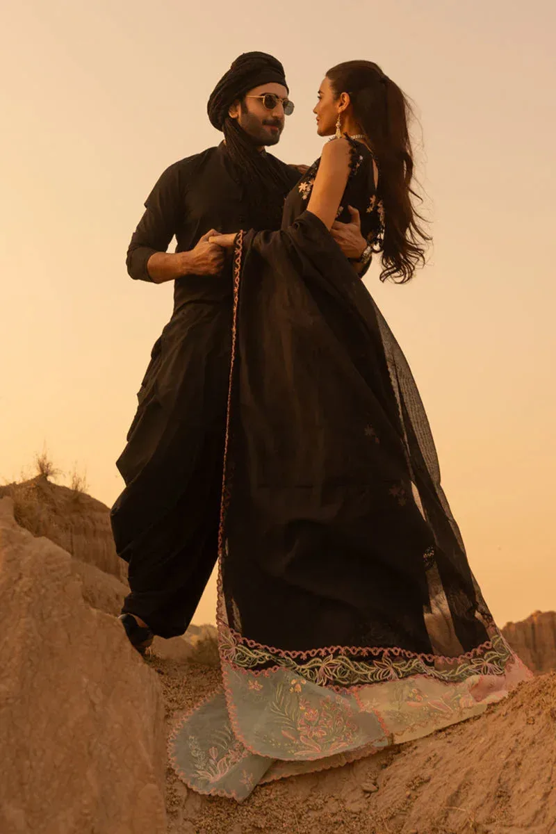 Rang Rasiya Premium Eid Edit 25 Yellow Organza – view 4 – Poshaq