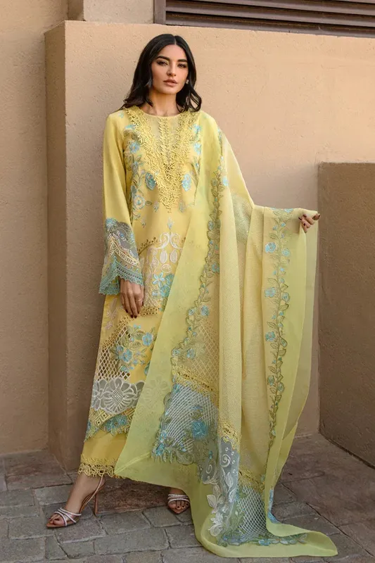 Rang Rasiya Premium Lawn 24 Yellow Organza – view 1 – Poshaq
